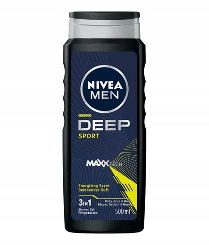 NIVEA MEN vyriškas dušo gelis – kūno prausiklis 500ml x5 + DOVANA