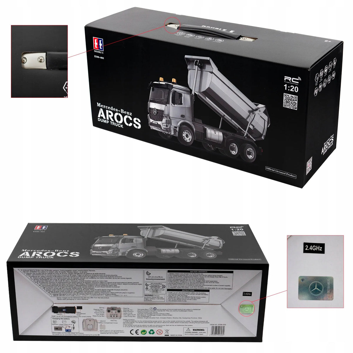Nuotoliniu būdu valdoma metalinė savivartė „Mercedes Arocs“, 1:20 mastelis