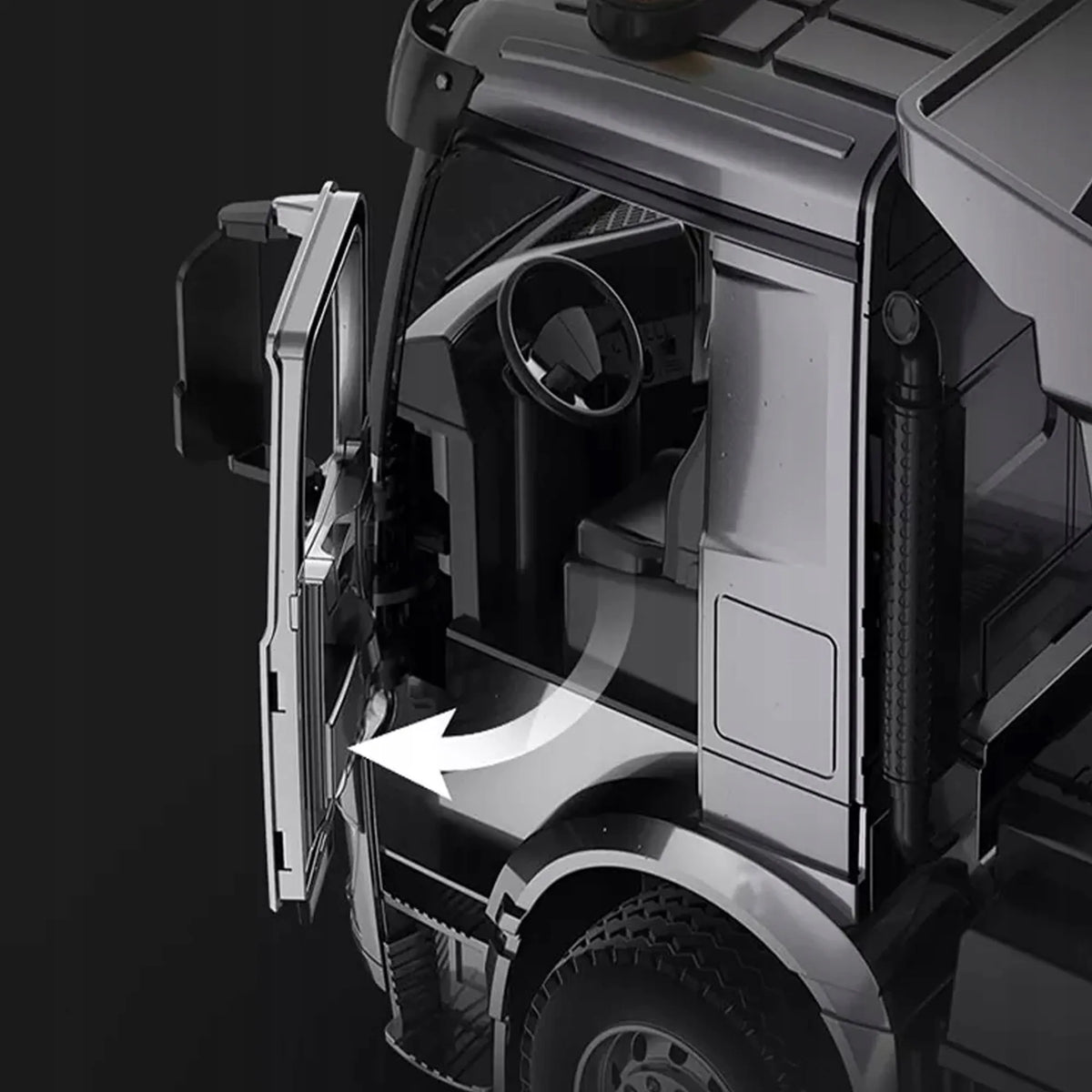 Nuotoliniu būdu valdoma metalinė savivartė „Mercedes Arocs“, 1:20 mastelis