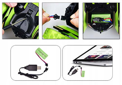 Nuotoliniu būdu valdomas akrobatinis automobilis „ATOM MAX“ su pulteliu, 2,4 GHz, 700 mAh akumuliatoriumi