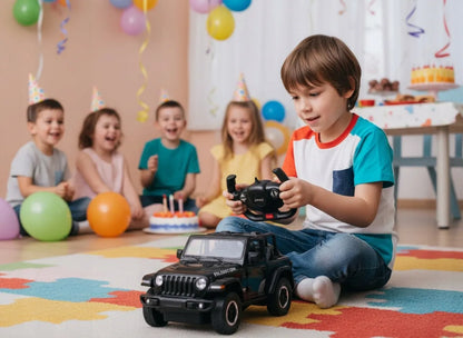 Nuotoliniu būdu valdomas automobilis Coil Jeep Wrangler RS, juodas, 1:14