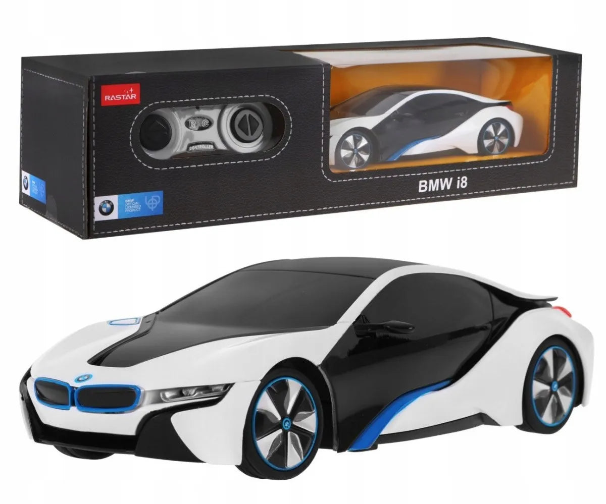 Nuotoliniu būdu valdomas automobilis Rastar BMW i8-UV su LED žibintais