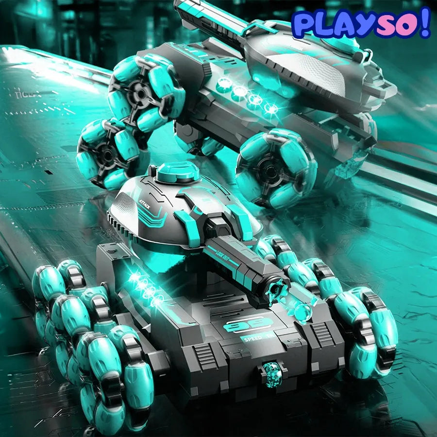 Nuotoliniu būdu valdomas RC tankas „Heckermann HD5055“, mėlynas