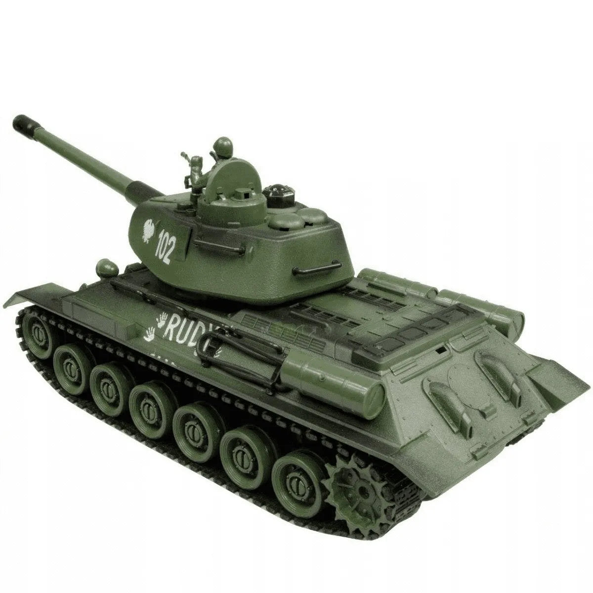 Nuotoliniu būdu valdomas tankas „Rudy 102“ T-34, su akumuliatoriumi