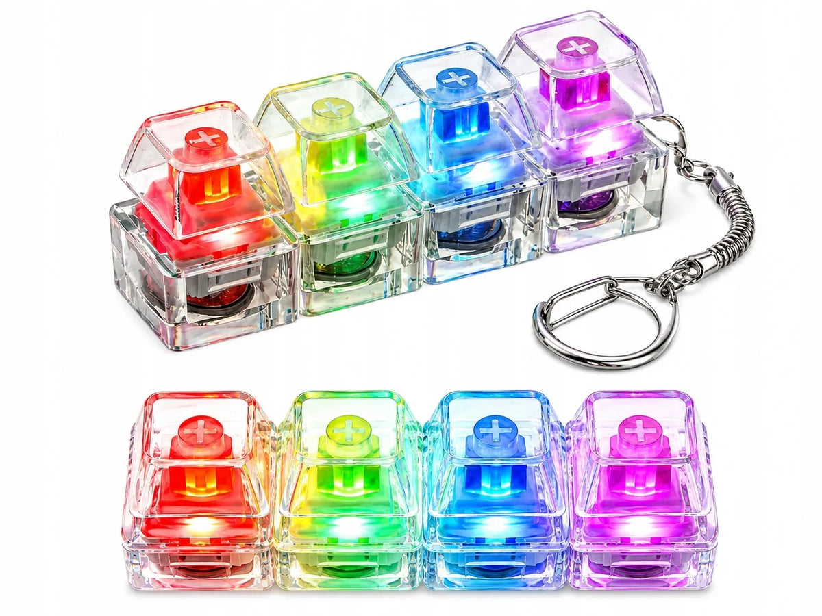 OKAMI antistresinis LED spragtukas-pakabukas, mechaninės klaviatūros fidget žaislas