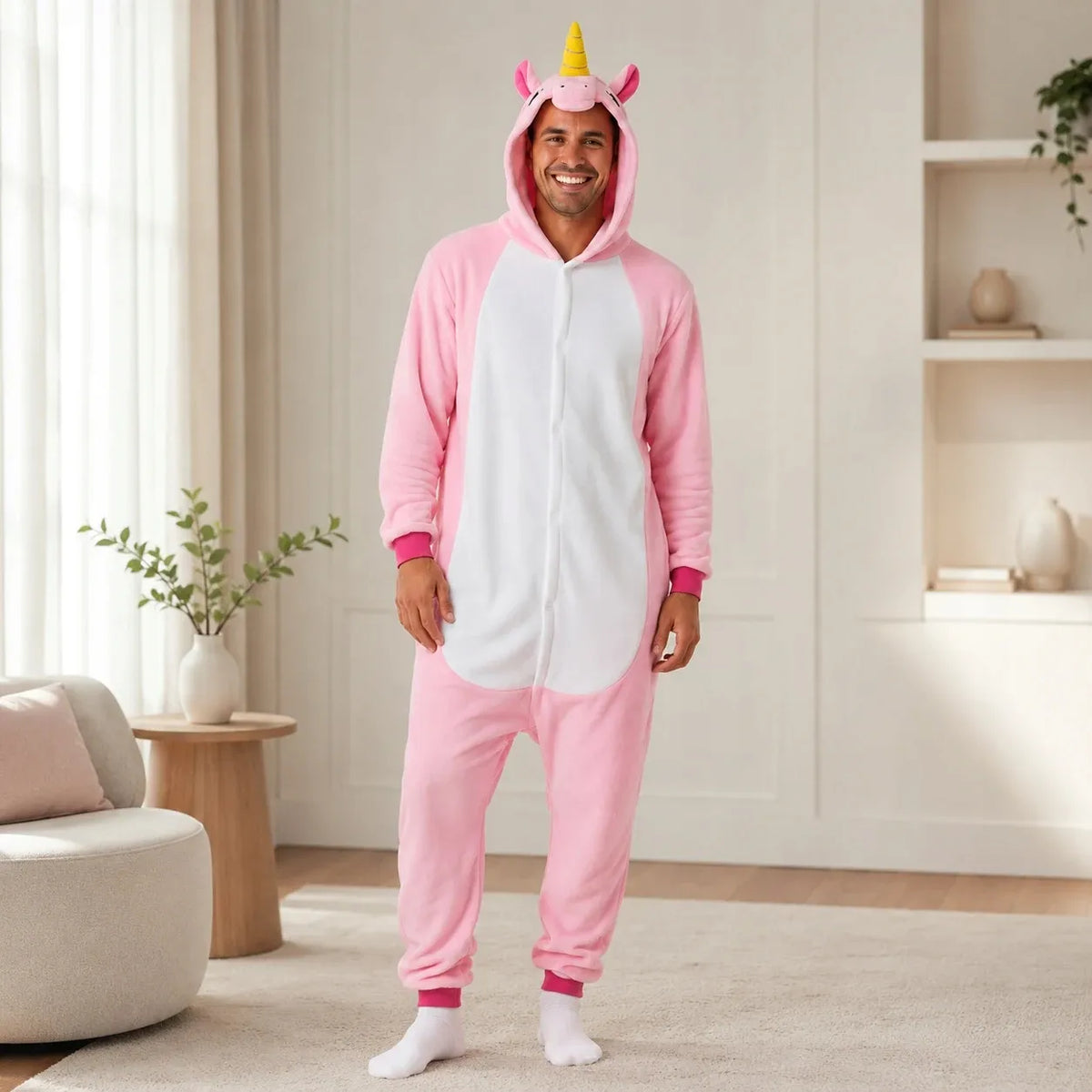 „Onesie Kigurumi“ pižama-kostiumas, rožinis vienaragis, XL, 175–185 cm