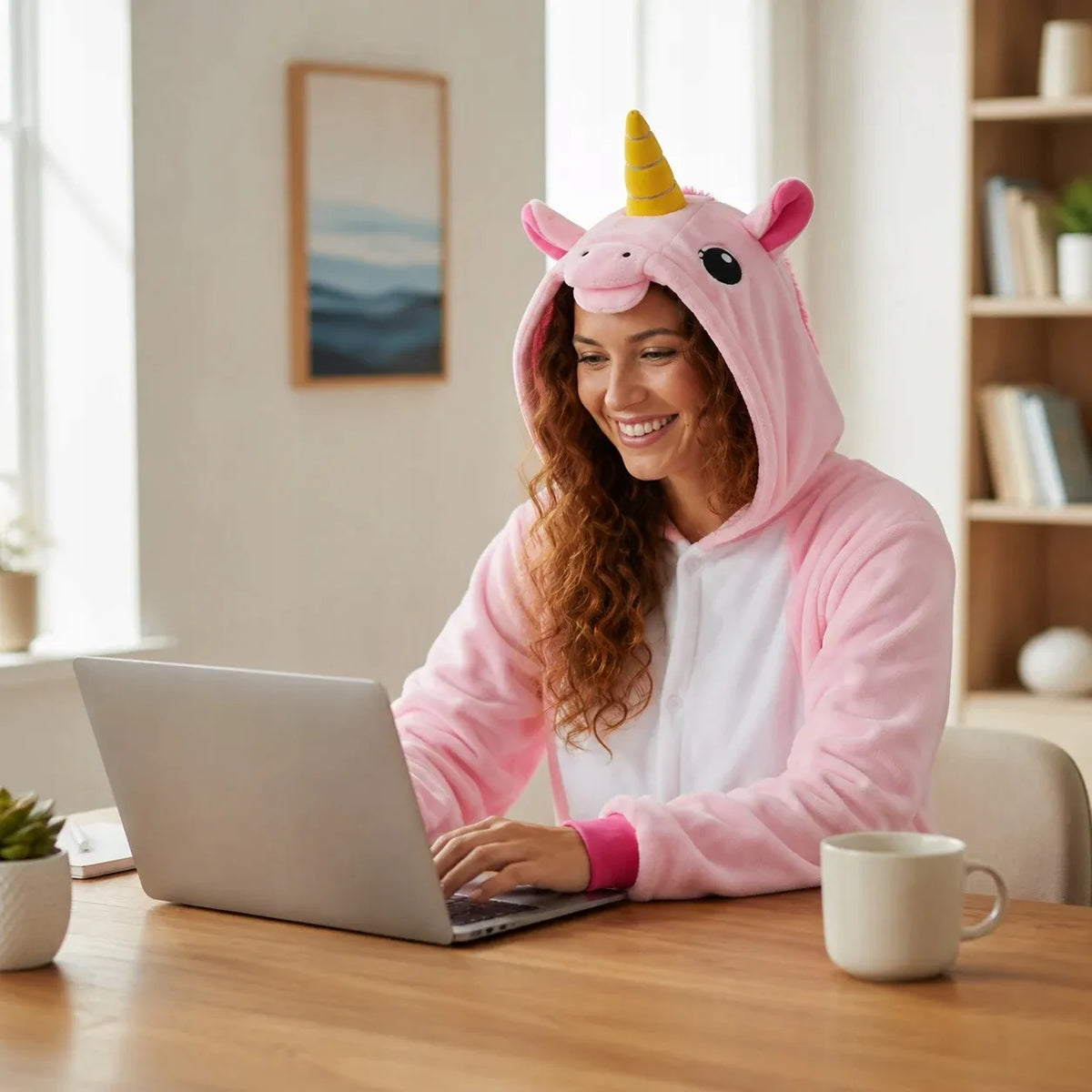 „Onesie Kigurumi“ pižama-kostiumas, rožinis vienaragis, XL, 175–185 cm