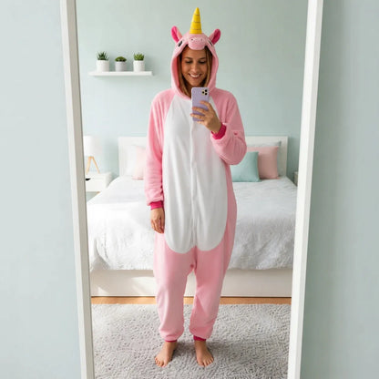 „Onesie Kigurumi“ pižama-kostiumas, rožinis vienaragis, XL, 175–185 cm