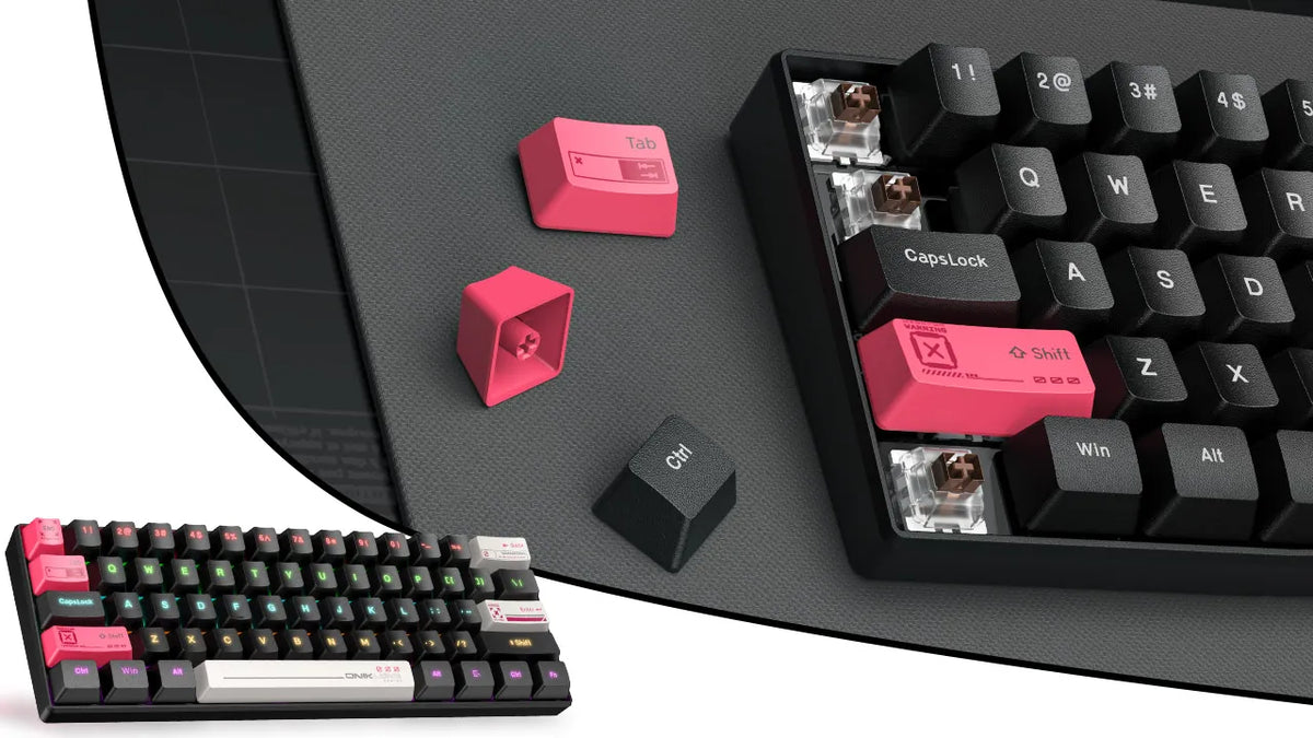 ONIKUMA G55 QWERTY mechaninė klaviatūra kompiuteriui su apšvietimu ir „anti-ghosting“ funkcija