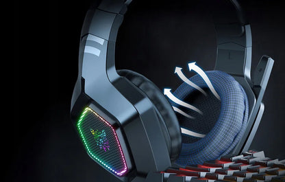 ONIKUMA K10 žaidimų ausinės su mikrofonu, laidinės, skirtos PC, PS4, Xbox