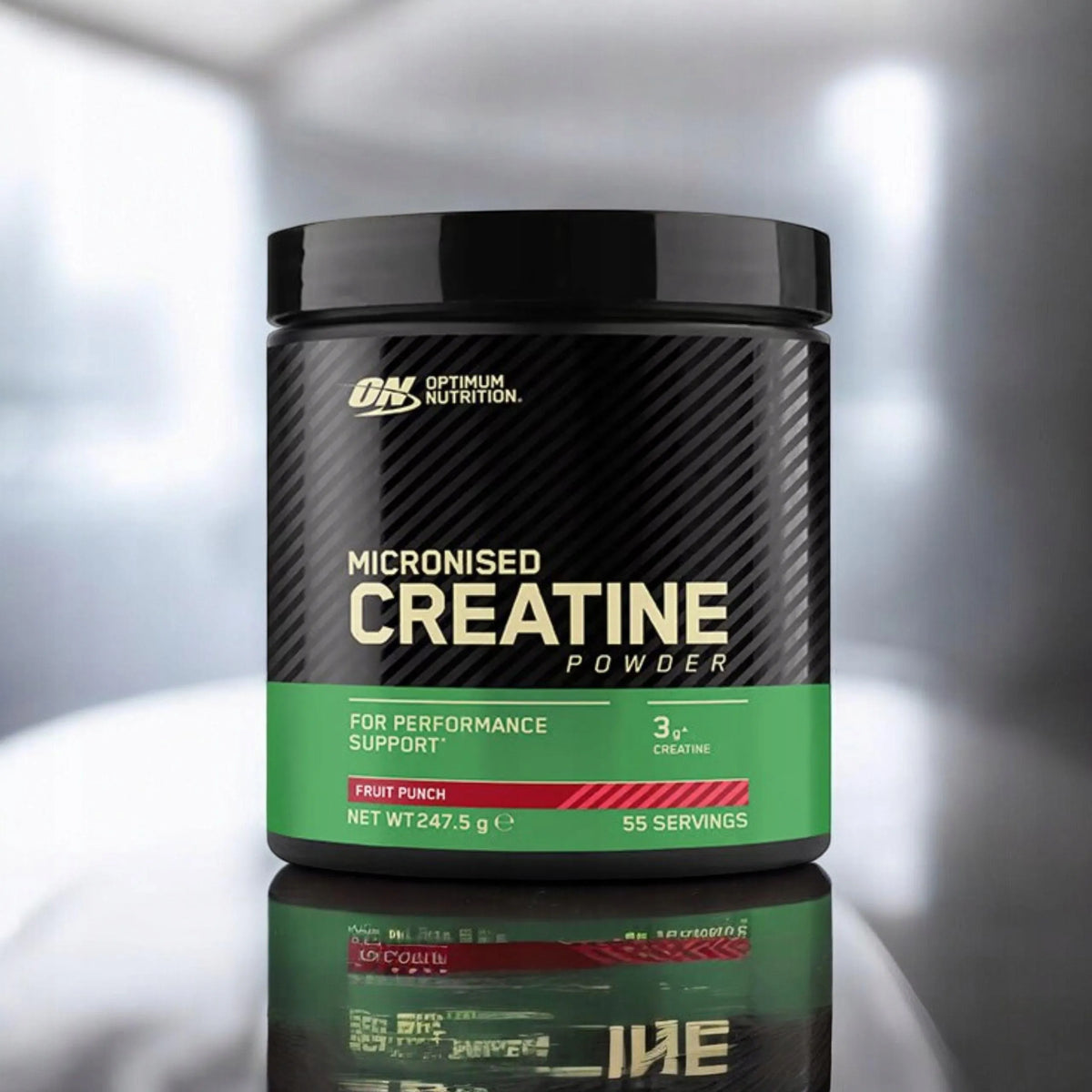 Optimum Nutrition kreatino monohidratas, 247 g, apelsinų skonio milteliai, 55 porcijos