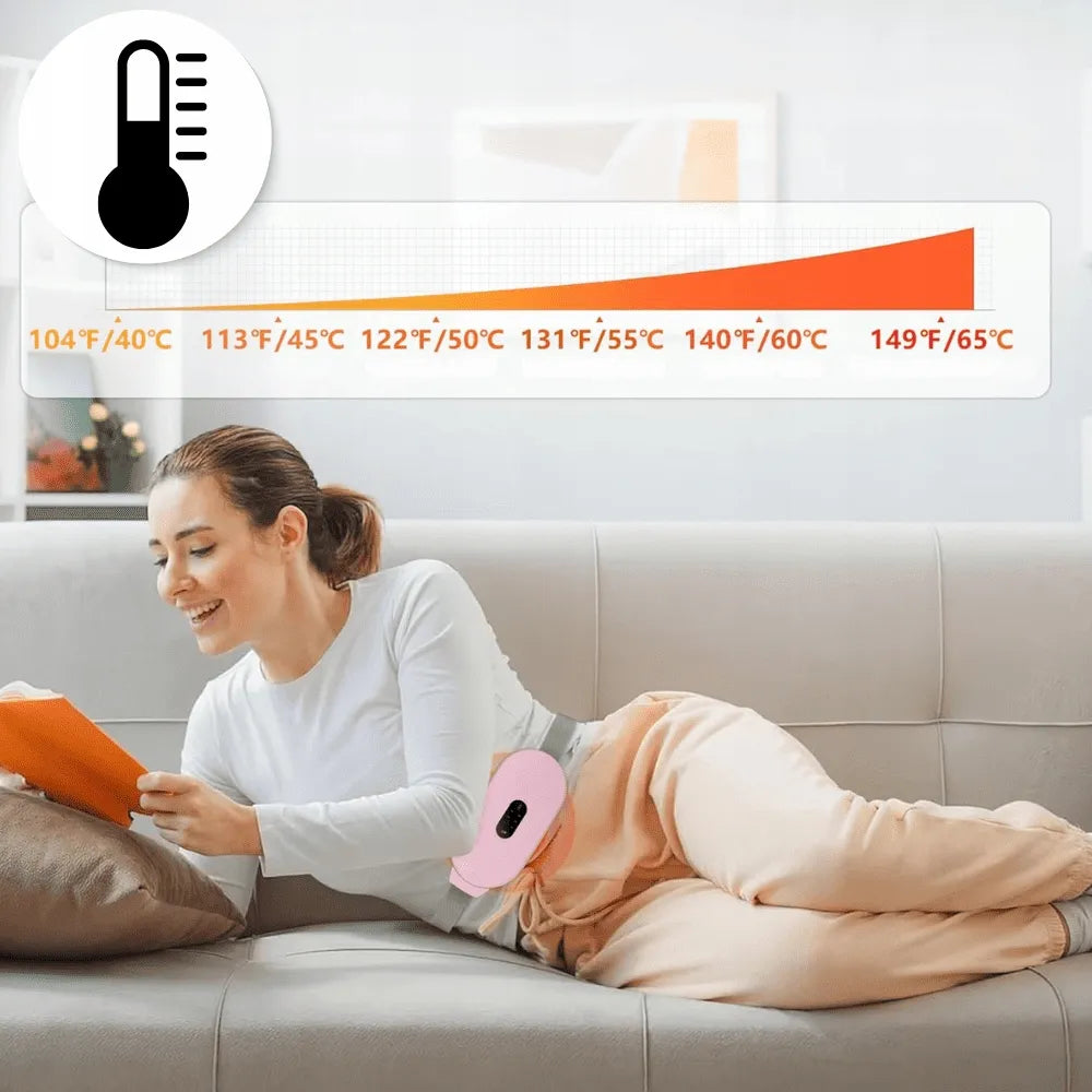 Originalus menstruacijų diržas masažuoklis elektrinis šildomas nuo skausmo