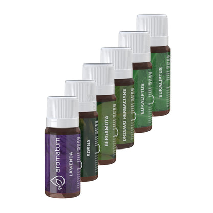 Oro drėkintuvas juodas + 6 eterinių aliejų rinkinys 12ml Aromatum