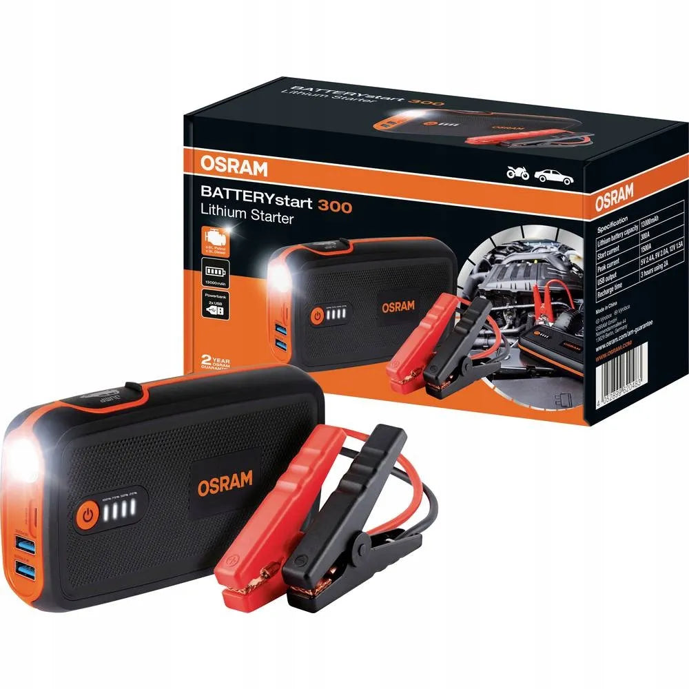 OSRAM BATTERYstart 300 ličio automobilio užvedimo įrenginys, 12 V, 12 000 mAh