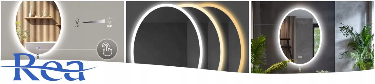 Ovalinis LED vonios veidrodis 60x80 cm su apšvietimu, sieninis, liečiamas