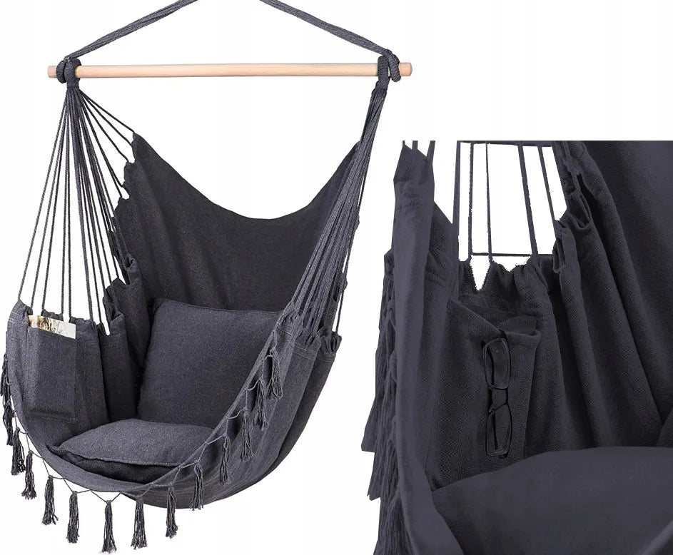 Pakabinamas fotelis braziliška kėdė sūpynės hamakas sodui balkonui boho