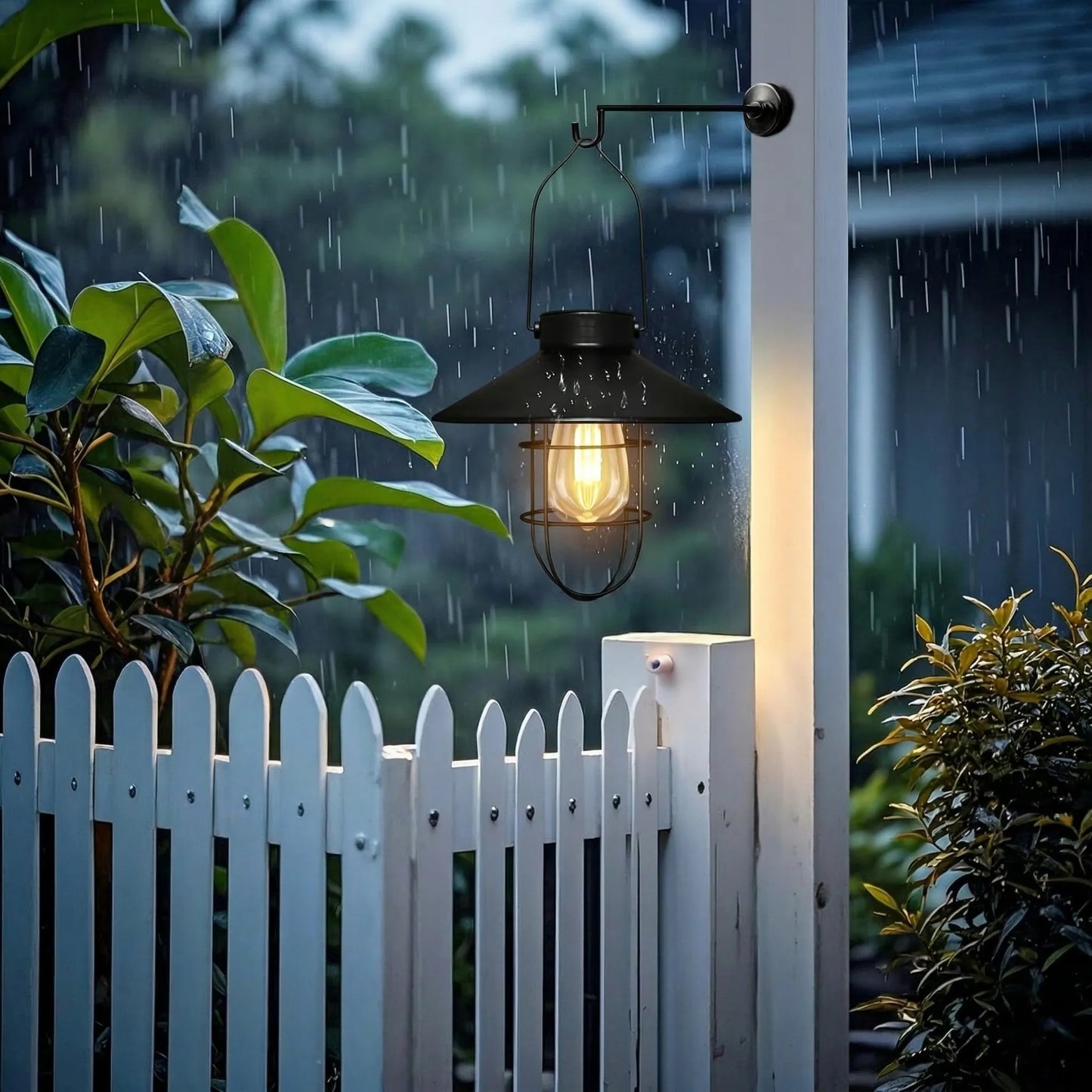 Pakabinamas saulės energija maitinamas LED sodo žibintas retro stiliaus IP44
