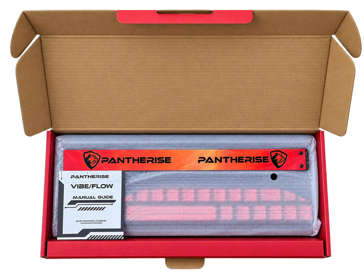 PANTHERISE VIBE belaidė mechaninė klaviatūra, Bluetooth, RGB LED, 68 klavišų, 2,4 GHz, USB-C, žaidimams