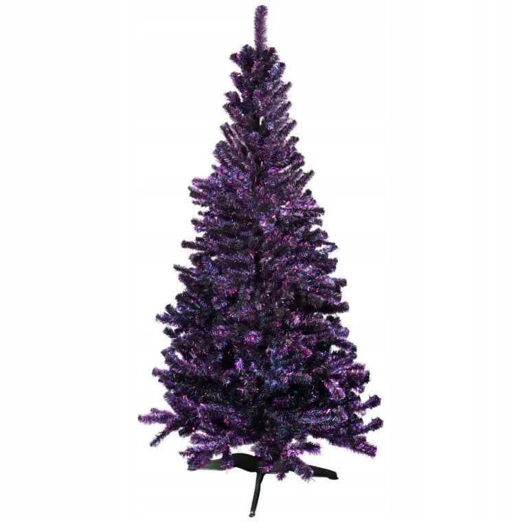 Pasakiška dirbtinė eglutė „Goliat Fluo“, žalia ir violetinė, 210 cm, su stovu