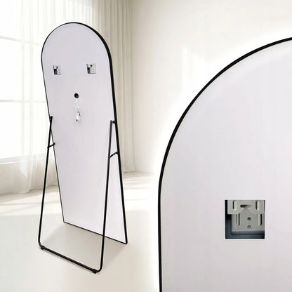 Pastatomas kabinamas LED veidrodis REA ORBIT ovalus stačiakampis juodas 60x170 cm