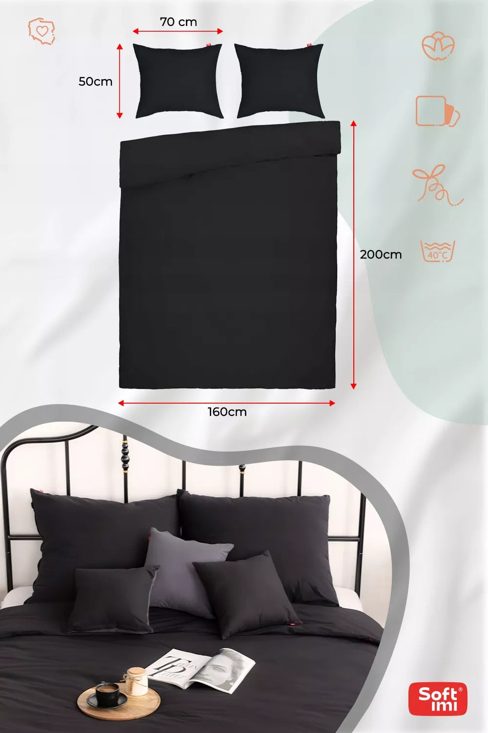PATALYNĖS KOMPLEKTAS 160X200 100% MEDVILNĖ + 2 PAGALVĖS UŽVALKALAI 50X70