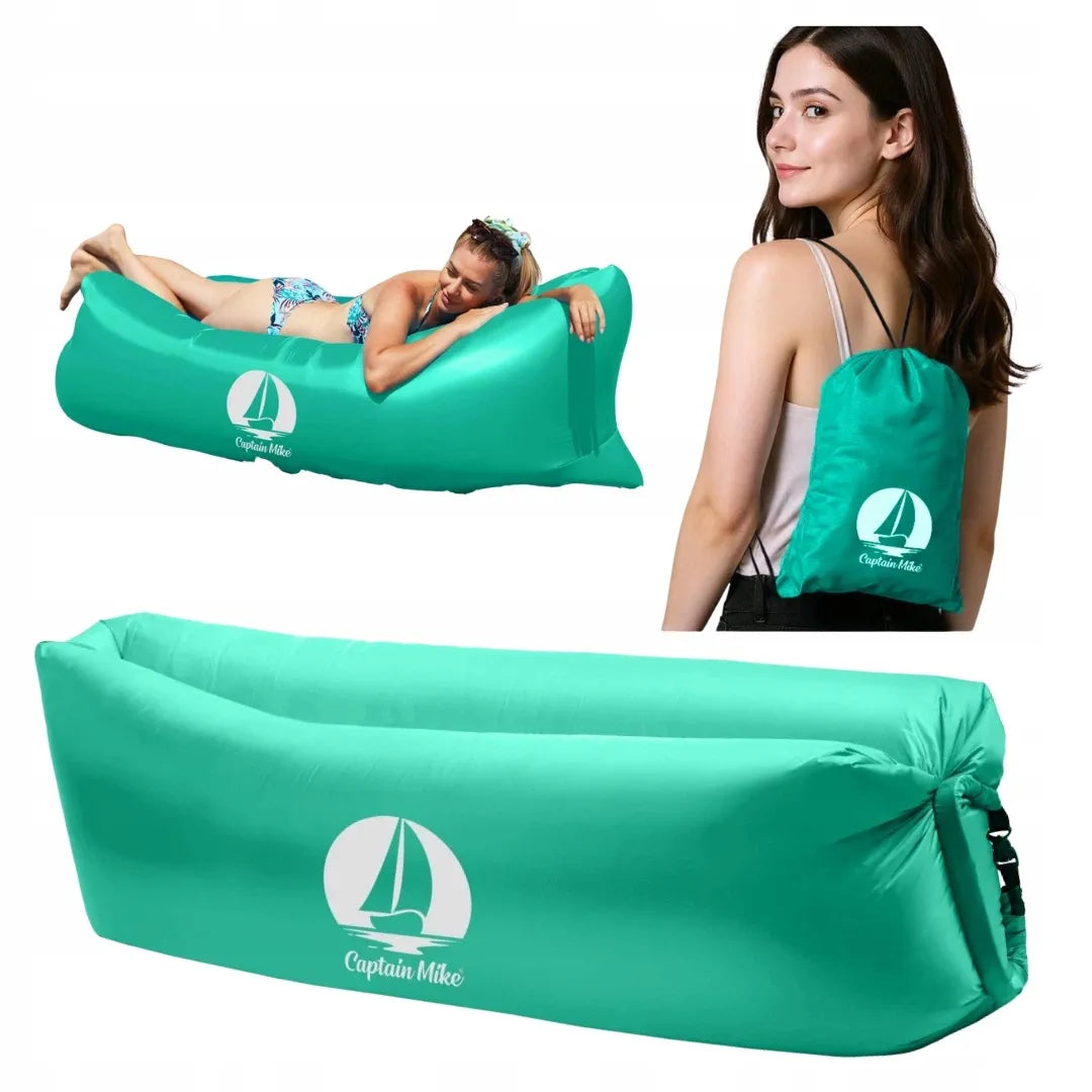 Patvarus pripučiamas „Lazy Bag“ gultas paplūdimiui, oro sofa 240x70