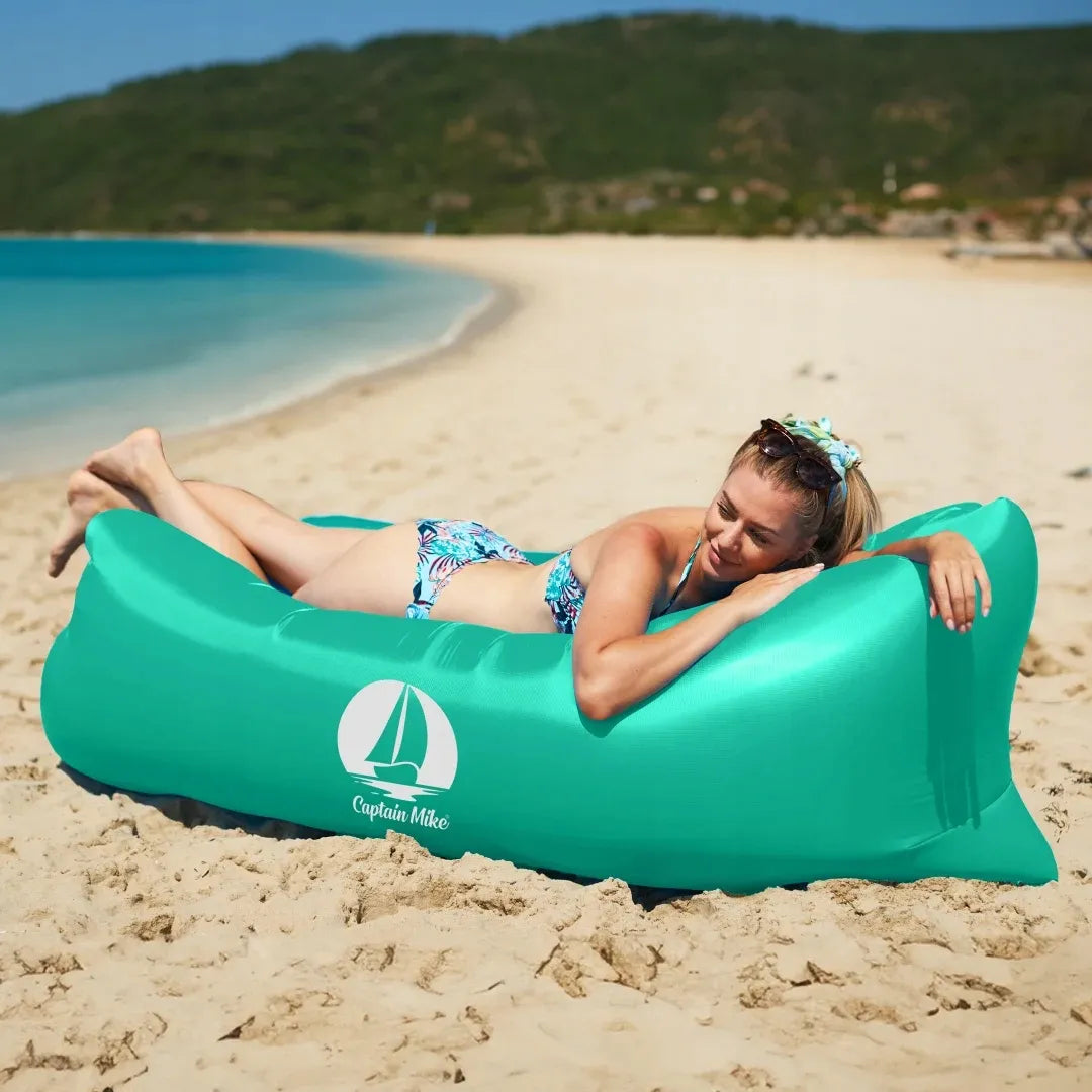 Patvarus pripučiamas „Lazy Bag“ gultas paplūdimiui, oro sofa 240x70