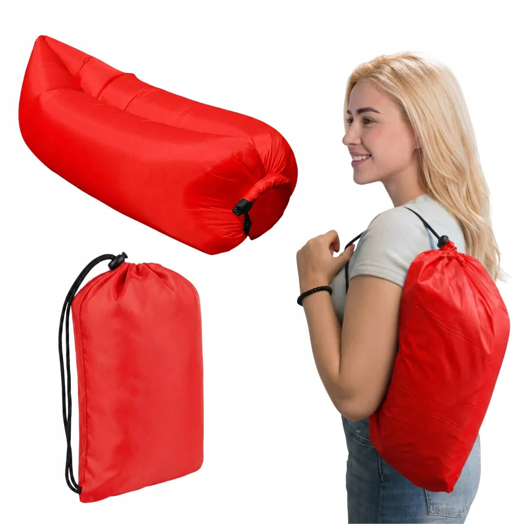 Patvarus pripučiamas „LAZY BAG“ gultas paplūdimiui – oro sofa