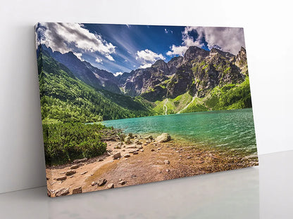 Paveikslas ant drobės „Kalnai, ežeras, Tatrai, Morskie Oko“, 120 × 80 cm