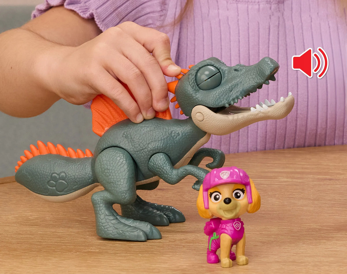 Paw Patrol ir dinozaurai: Skye rinkinys su interaktyviu spinozauru Pup Pals