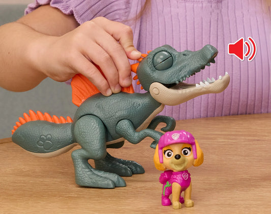 Paw Patrol ir dinozaurai: Skye rinkinys su interaktyviu spinozauru Pup Pals