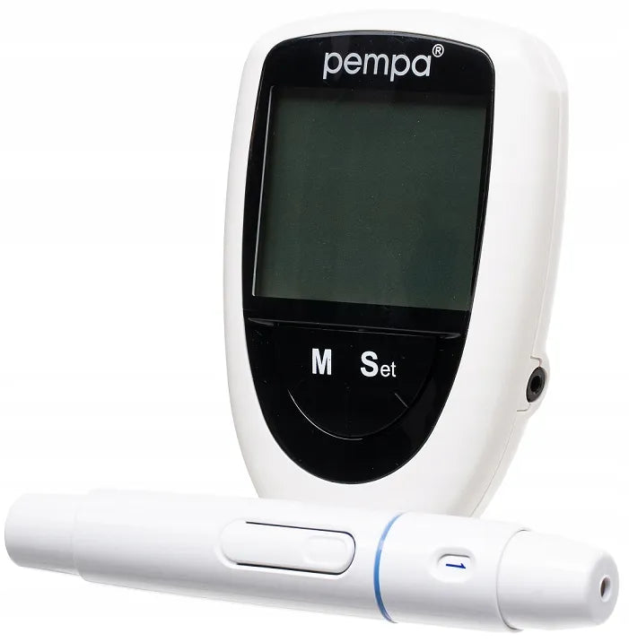 PEMPA 3in1 gliukomatis, skirtas gliukozės, cholesterolio ir šlapimo rūgšties matavimui