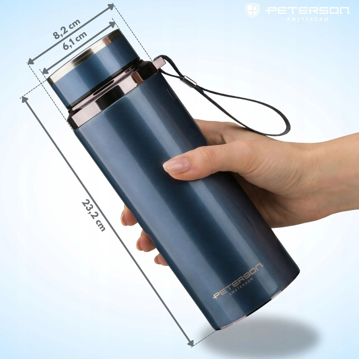 Peterson nerūdijančio plieno termosas karštiems ir šaltiems gėrimams, 750 ml, sandarus