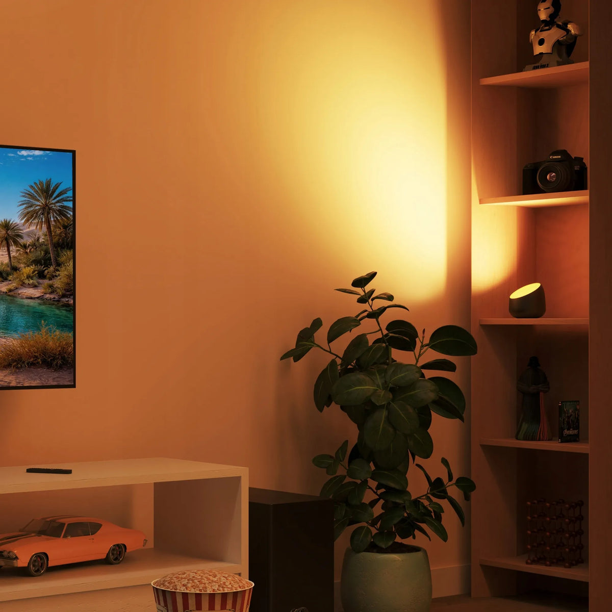 PHILIPS SMART Squire LED stalinė ir naktinė lempa, RGB, Wi-Fi, valdoma „WiZ“ programėle