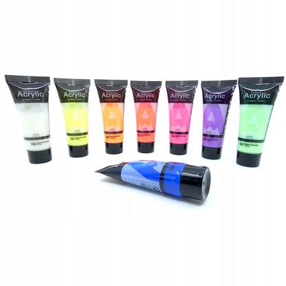 Phoenix akrilinių tamsoje šviečiančių dažų rinkinys, 8 × 21 ml