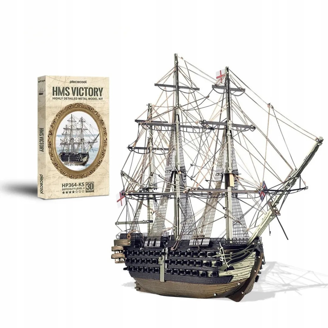 Piececool HMS Victory metalinė 3D dėlionė „Pasidaryk pats“, burlaivis, 389 detalės