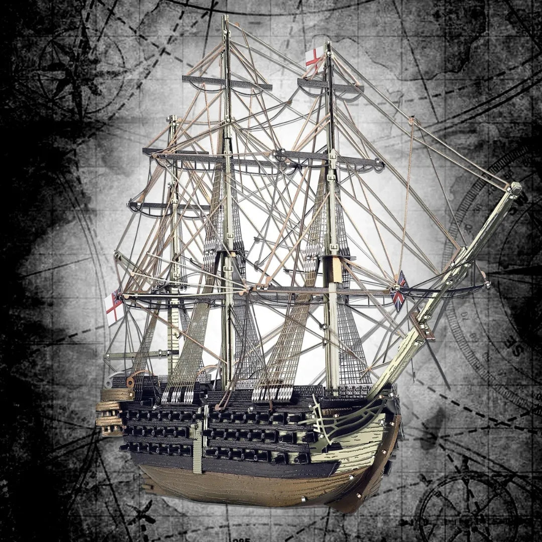 Piececool HMS Victory metalinė 3D dėlionė „Pasidaryk pats“, burlaivis, 389 detalės