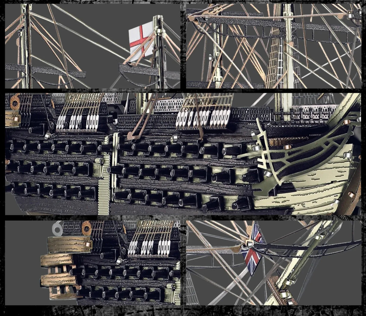 Piececool HMS Victory metalinė 3D dėlionė „Pasidaryk pats“, burlaivis, 389 detalės
