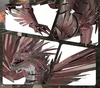 Piececool metalinė 3D dėlionė „Ognisty Smok“, drakono modelis, dovana