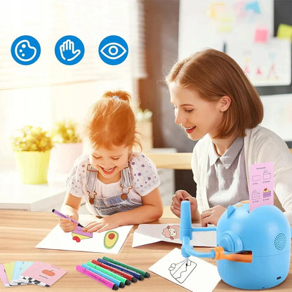 Piešimo robotas vaikams, lavinantis rankų miklumą, su balso sąveika