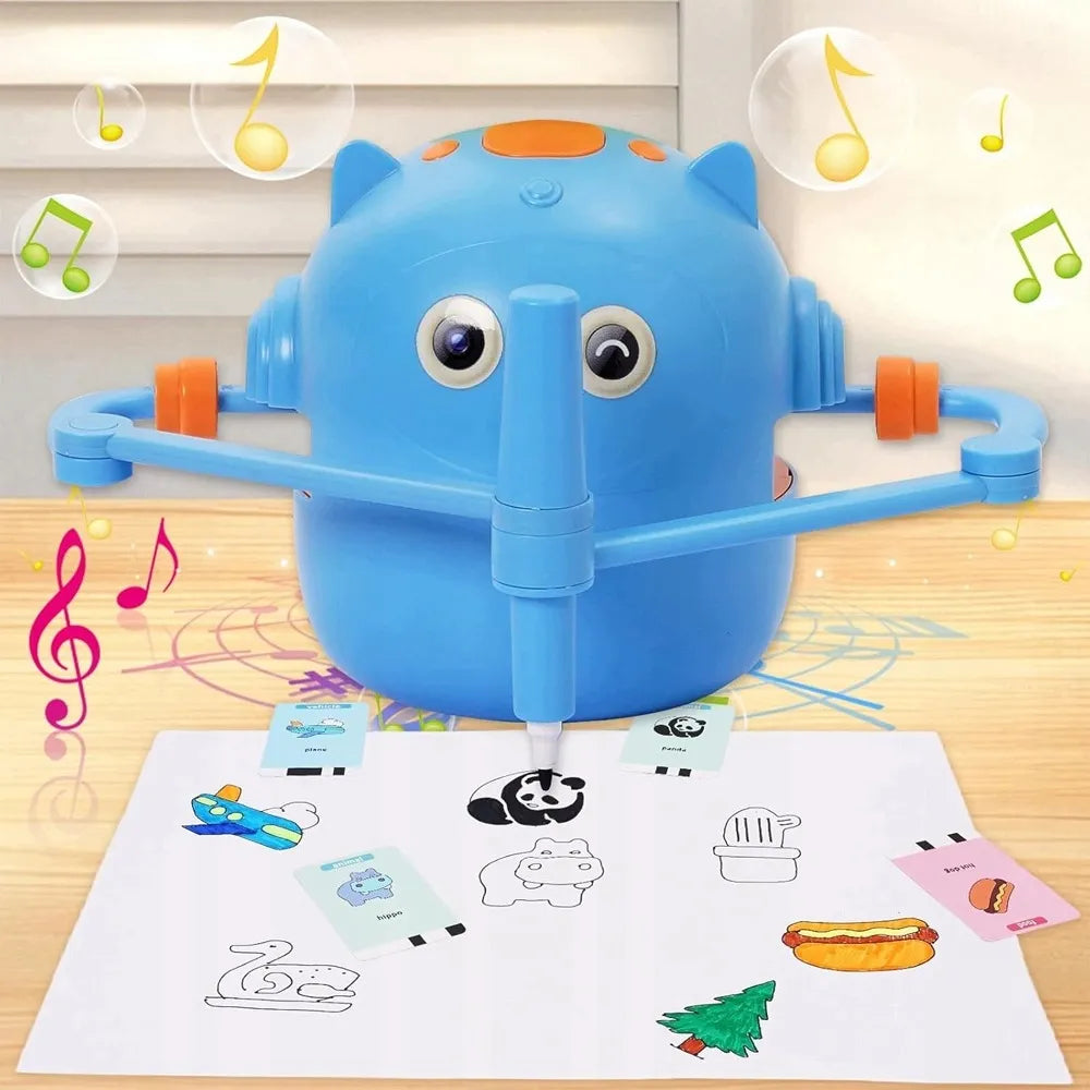Piešimo robotas vaikams, lavinantis rankų miklumą, su balso sąveika