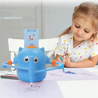 Piešimo robotas vaikams, lavinantis rankų miklumą, su balso sąveika