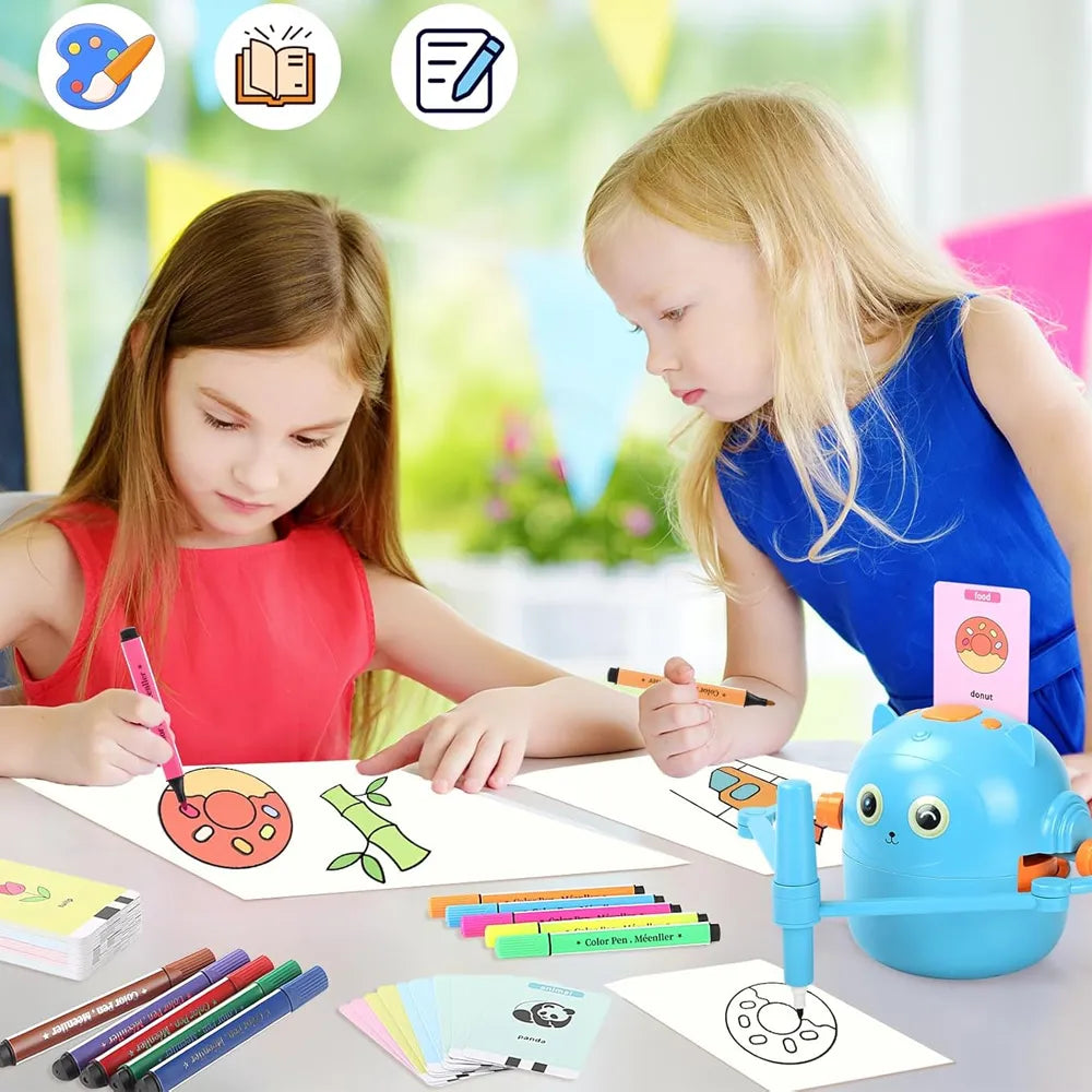 Piešimo robotas vaikams, lavinantis rankų miklumą, su balso sąveika