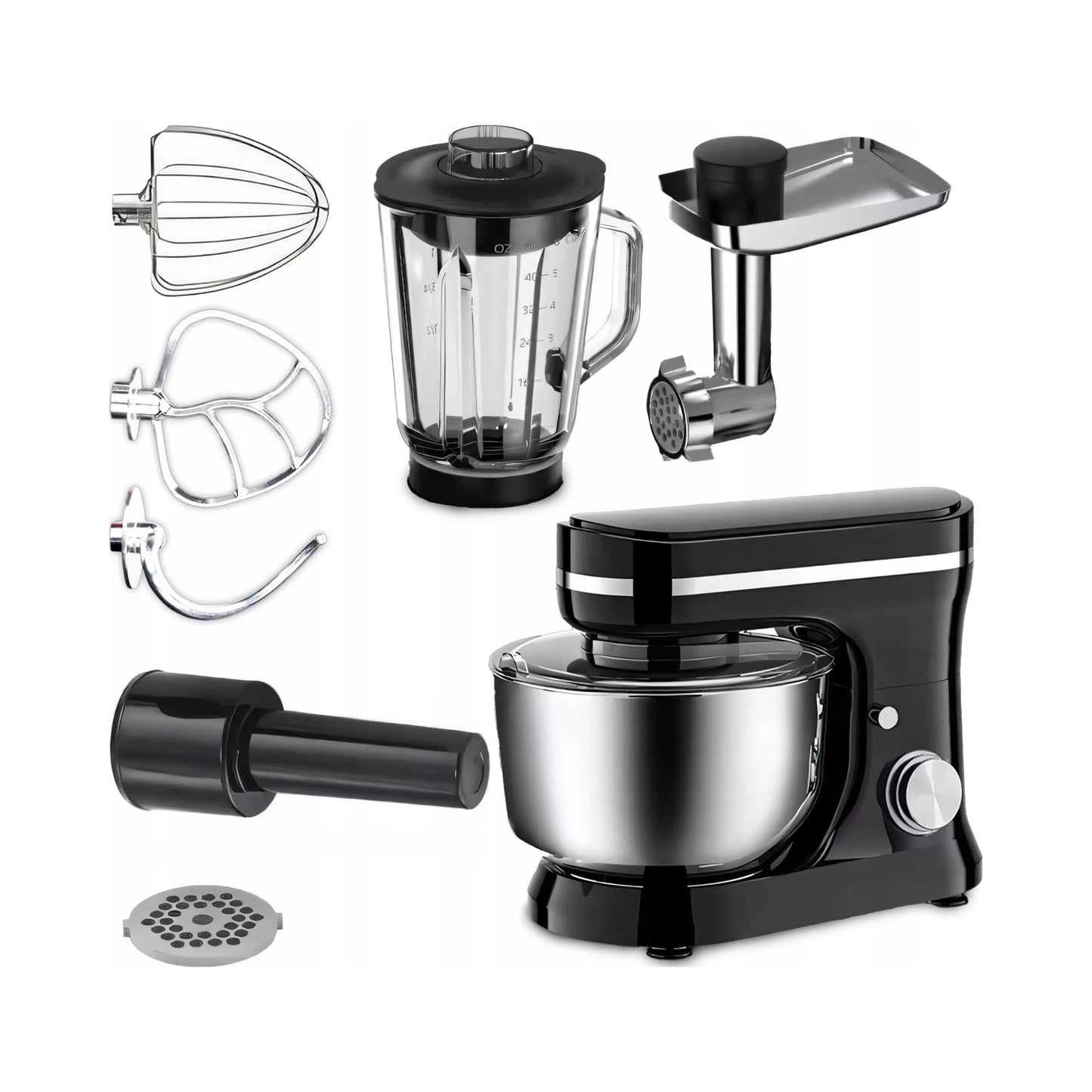Planetinis virtuvės robotas RETOO CookMaster 5in1, 3200W, su dubeniu, trintuvu ir mėsos malūnėliu