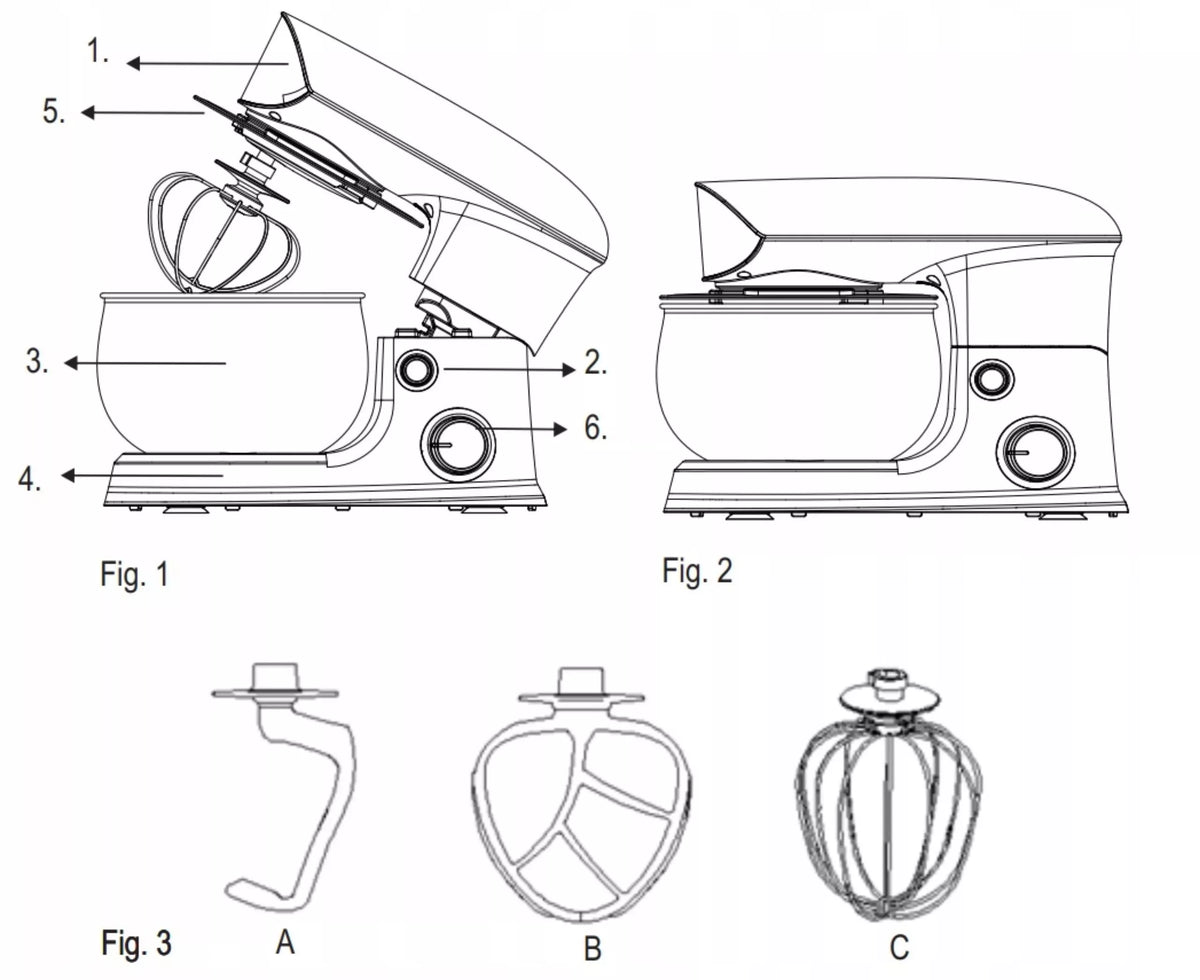 Planetinis virtuvinis robotas maišytuvas su dubeniu Adler AD4226B 1200W 3L