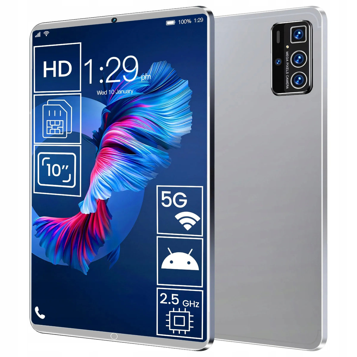 Planšetinis kompiuteris 10" 4GB+64GB Android Wi-Fi SIM BT 1280x800