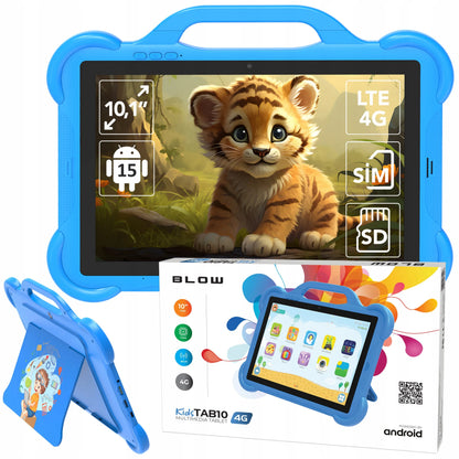 Planšetinis kompiuteris vaikams 10,1" LTE 4/64GB WiFi GPS su dėklu, edukacinis rinkinys, dovana