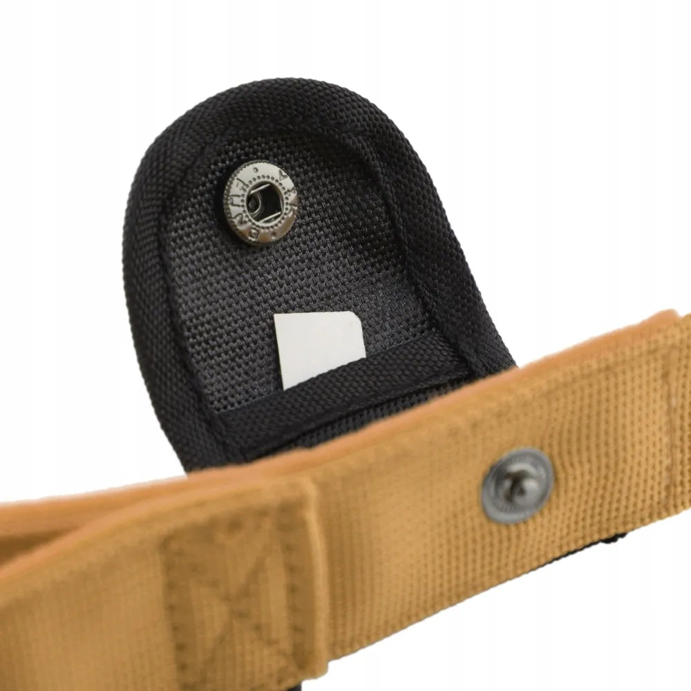 Platus taktinis šuns antkaklis su rankena, rudas, XL, HUGGY DOGGY