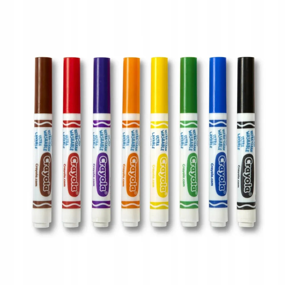 Plaunami nuplaunami Crayola vaikams su plačiu antgaliu, 8 spalvos
