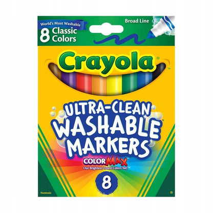 Plaunami nuplaunami Crayola vaikams su plačiu antgaliu, 8 spalvos